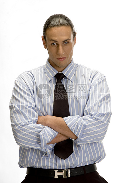 年轻英俊商务人士肖像工作室客户冒充男人成功管理人员商业白色黑发公司图片