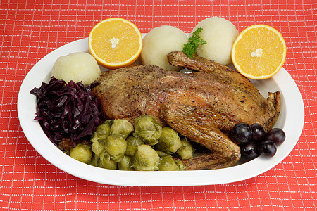 鸭子晚餐马铃薯家禽橙子美食盘子食物状态午餐图片