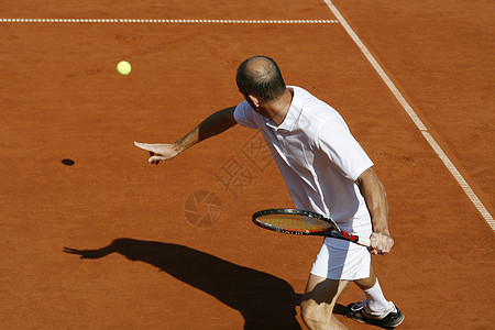 网球玩家运动游戏橙子男人成人球拍竞赛地面图片