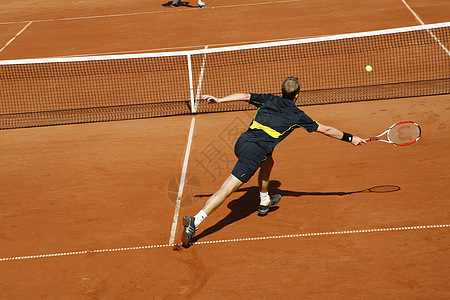 网球竞赛成人球拍男人地面橙子玩家运动游戏图片