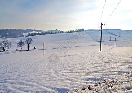 下雪景踪迹脚印暴风雪小路场地途径场景路线蓝色乡村图片