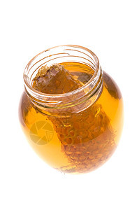 带蜂窝的新鲜蜂蜜花蜜饮食早餐厨房甜点药品食物盘子梳子糖浆图片