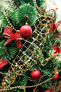 圣诞节装饰品金子浆果礼物活动星星雪花宗教红色季节松果图片