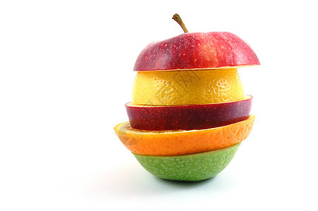 白色背景上的苹果柠檬食物果味概念情调饮食水果维生素多样性热带图片