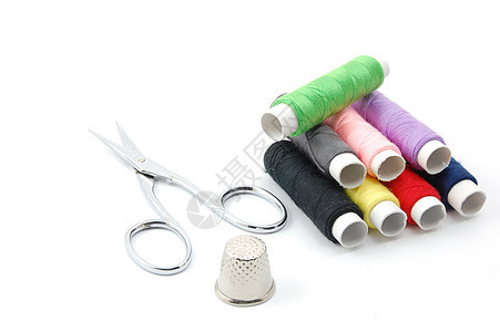 缝缝用品包工艺纺织品成套剪刀编织物工匠按钮筒管创造力面料图片