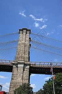 布鲁克林桥纽约市蓝色假期行政区电缆建筑物商业国家地标摩天大楼历史性图片