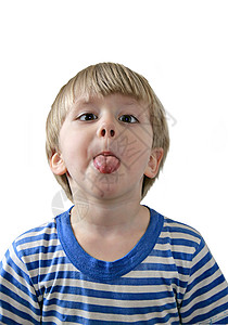 小男孩伸出舌头的舌头孩子鬼脸图片