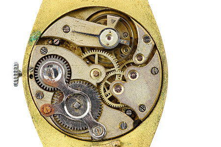 时钟工作齿轮乐器宏观发条金属弹簧链轮口袋金子时间图片