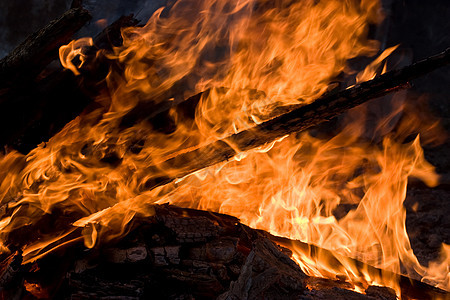 营火火焰篝火耀斑烧伤木头图片