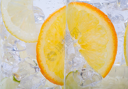 Cycrus 冰水水果酒吧玻璃橙子液体宏观苏打器皿茶点柠檬图片
