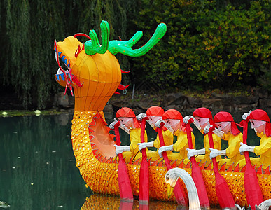 中国龙 彩色红色遗迹历史性神话面具节日宗教绿色橙子文化图片