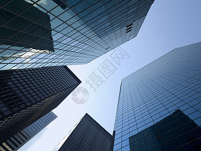 纽约大楼玻璃建筑公司蓝色天空商业生长职场建筑学镜子图片