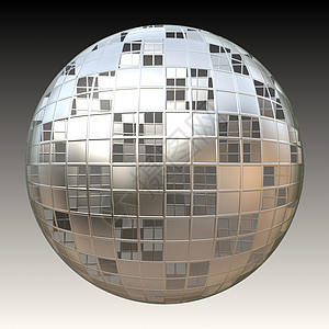 铬 3D球体框架球形地球月亮反射橙子轨道舞蹈镜子格子图片