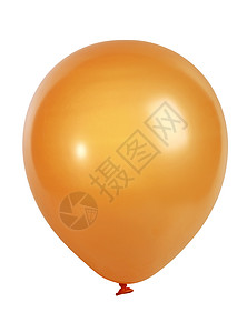 白上孤立的橙色气球图片