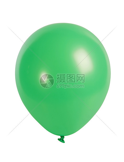 隔离在白色上的绿色气球图片