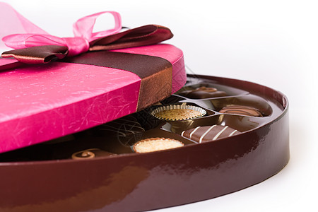 巧克力盒盒子盒装丝带育肥美食水平礼物盒礼物糖果粉色图片