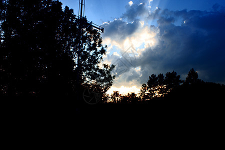克罗西肯科多云蓝色天空绿色风景天气美丽太阳图片
