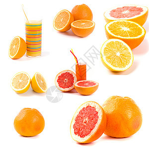 柑橘收集团体红色柚子柠檬白色收藏果味橙子水果果汁图片