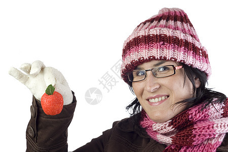 圣诞节女孩装饰品羊毛庇护所手套眼镜女士围巾夹克帽子女性红色图片