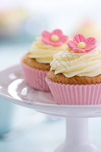粉红花蛋糕奶油甜点小吃粉色蛋糕漩涡冰镇烘焙家庭食物图片
