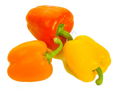 3个胡椒植物蔬菜黄色白色红色橙子食物健康图片