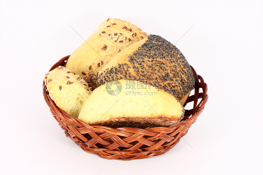 小篮子里的糕点谷物食物面包玉米厨房小麦面团脆皮早餐棕色图片
