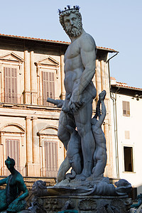 佛罗伦萨 比安康雕像历史景观大教堂城市游客石头旅行海王星双锥背景图片