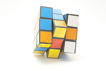 多色 Cube A 谜题插图思考邮票船运立方体橡皮背景图片