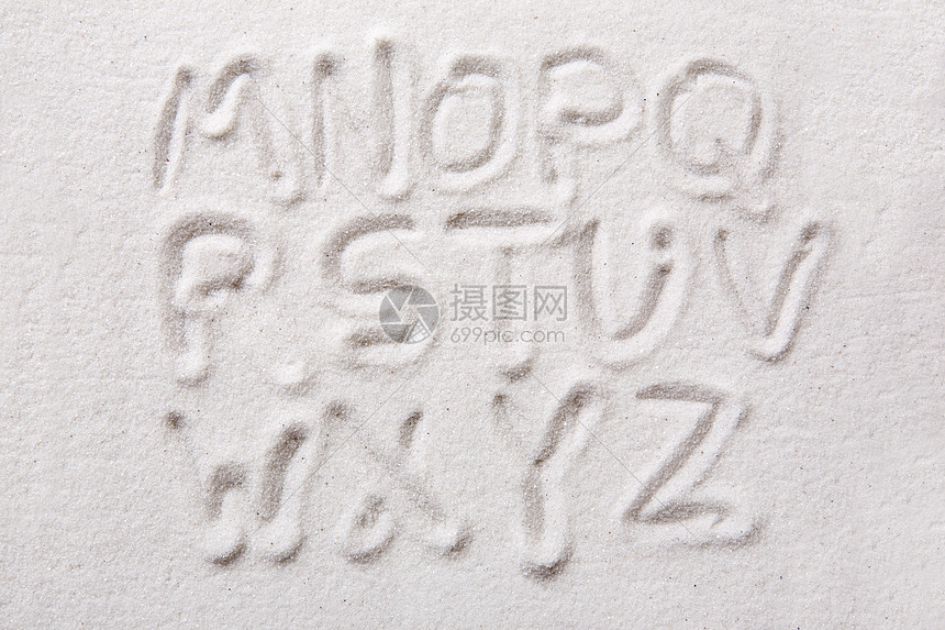 沙字母表打字稿海滩字体教育收藏打印写作语言图片