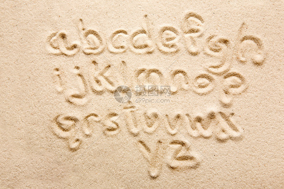 沙字母表语言收藏打印教育打字稿写作字体海滩电子图片