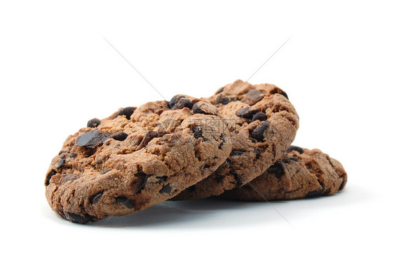 白色背景上孤立的 cookie压力小吃食物饮食饼干巧克力商品咖啡店甜点芯片图片