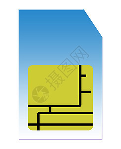 移动电话模拟卡卡片图形技术手机芯片电话蓝色金子插图细胞图片