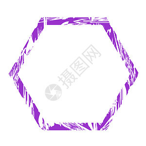 空白邮票剪裁商业小路图形化插图褪色六边形紫色打印图片