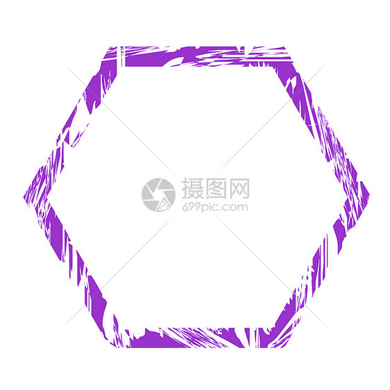 空白邮票剪裁商业小路图形化插图褪色六边形紫色打印图片