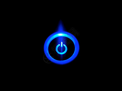 权力在技术辉光电脑蓝色圆形圆圈反射合金力量监视器图片