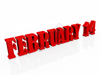 2月14日墙纸红色插图礼物桌面白色渲染艺术品热情日历背景图片