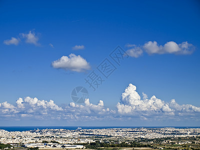 马耳他景观天线乡村地平线海岸天空全景场景风景背景图片