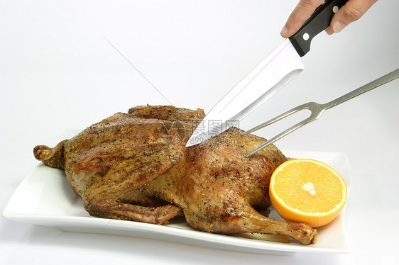 烤鸭盘子鸭子状态橙子家禽午餐美食食物图片