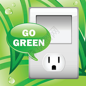 绿色电气出口公司 有叶子背景图片
