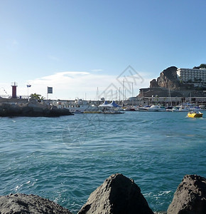 波多黎各大加那利群岛天空里科公寓海景蓝色海岸海洋建筑学海滩海岸线背景图片