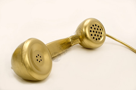 黄金电话电讯技术听筒古董器具白色电话乡愁怀旧金子图片