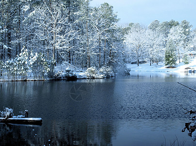 湖边的冬天图片