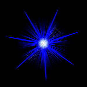 蓝色恒星爆破白色线条辉光星光元素星星黑色设计辐射图片