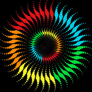 彩虹波环插图创造力圆形橙子元素曲线斑点设计旋转图片