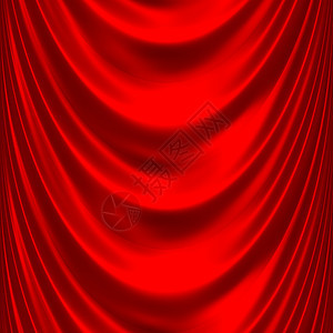 红色沙丁红色大窗帘 2波浪状织物曲线波浪墙纸丝绸褶皱奢华布料涟漪图片