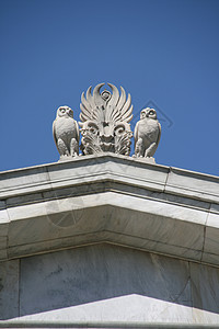 猫头鹰雕像建筑学天空蓝色文化旅行地标纪念碑教育智慧雕塑图片