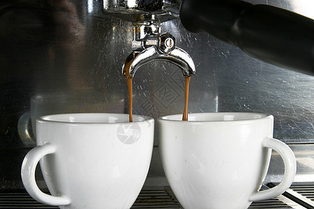 两杯埃斯法索机器拿铁咖啡师咖啡厅饮料咖啡馆工业咖啡咖啡店图片