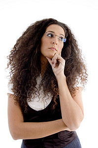 可爱的拉丁拉丁美国模型女士工作室白色冒充女性成人眼镜黑发姿势造型师图片