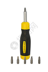 现代螺丝刀施工橡皮螺丝黄色金属工具工作室标准背景图片