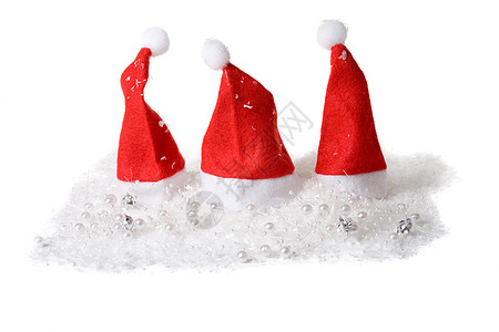 三个圣诞小帽子图片